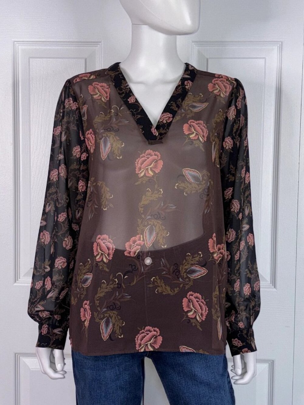 CONTEMPORAINE women's  floral blouse medium